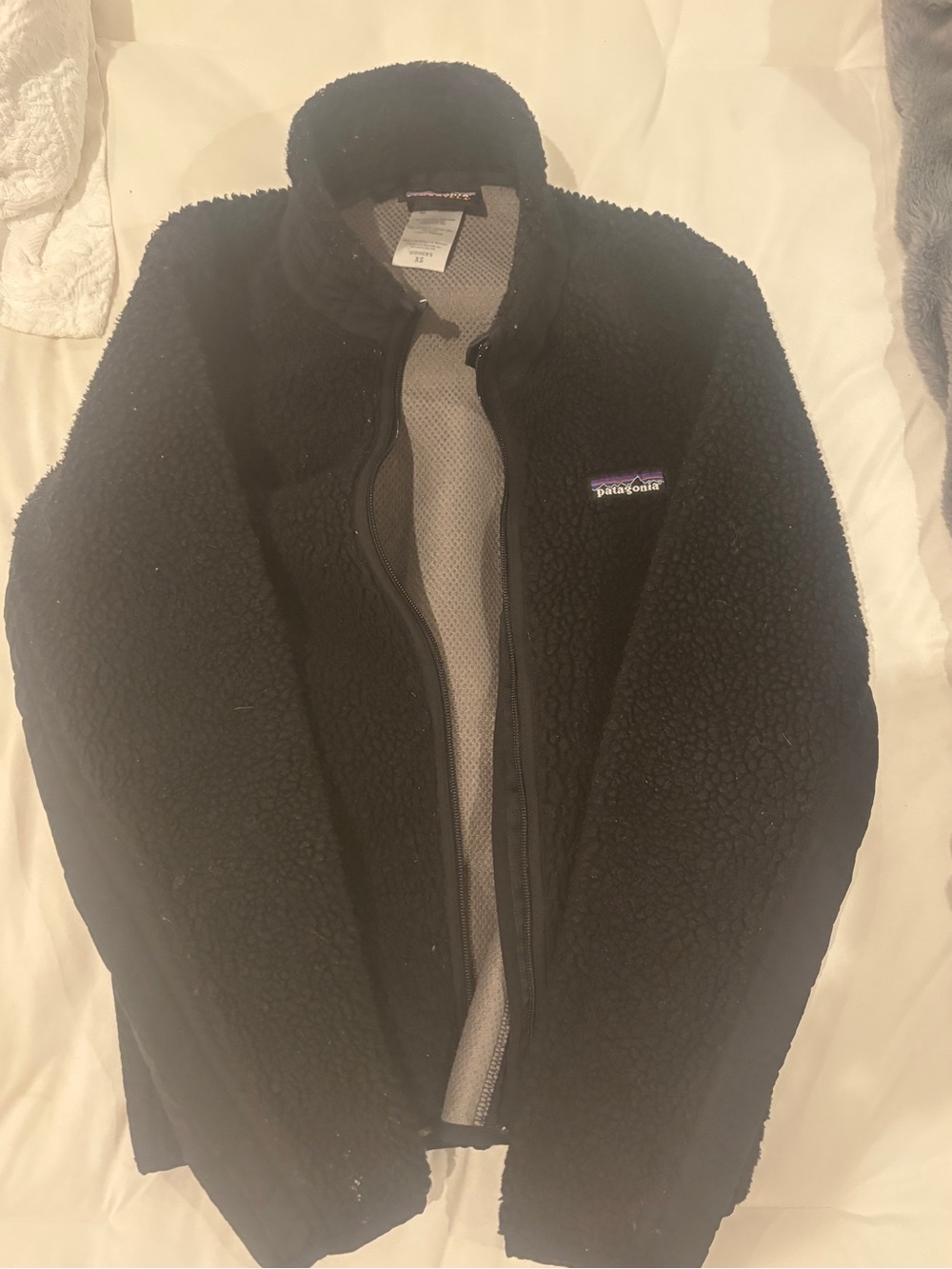 Patagonia womens Black Sherpa Fleece Zip Jacket